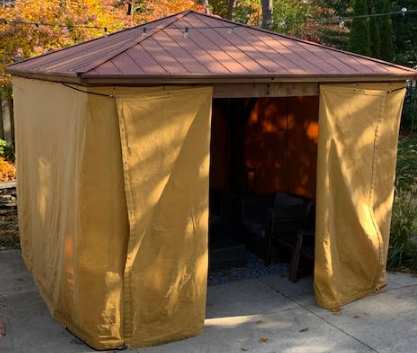 Gazebo covered in canvas