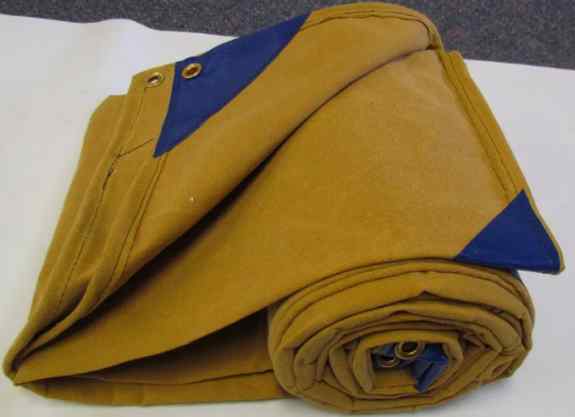 Standard canvas tarp made from 17 oz cotton canvas duck