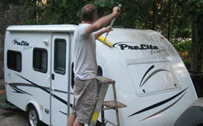 Keep dirt off your travel trailer