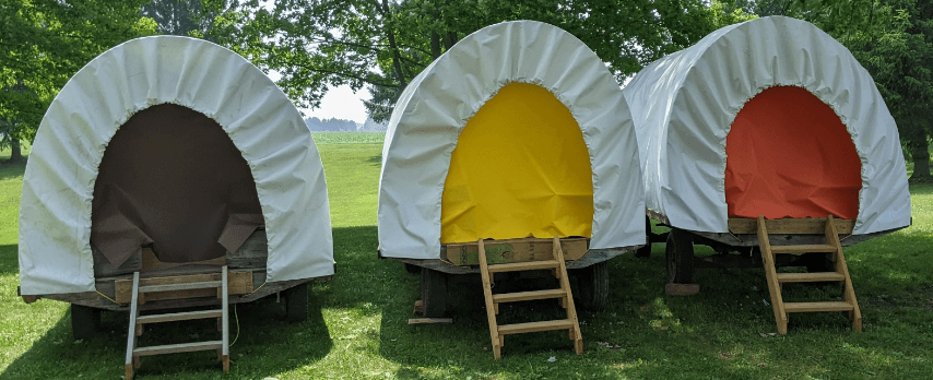 Tarps used on three Covered Wagons