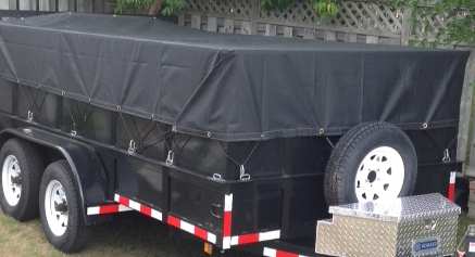 Trailer tarp with folded side