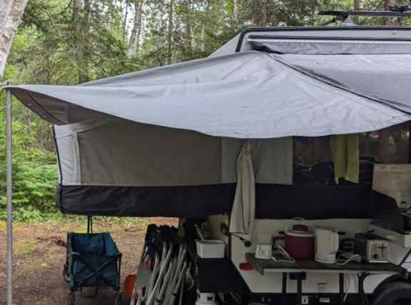 Grey camper awning