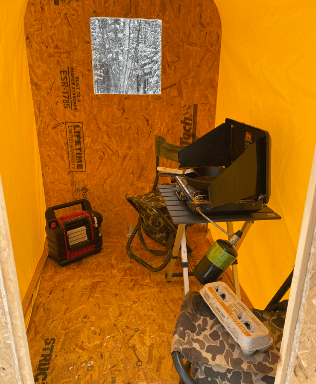 Ice fishing hut - inside