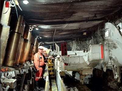 Tarp used in underground mine
