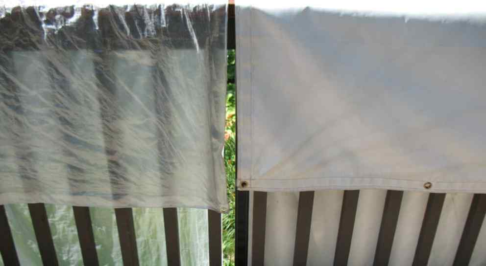 Comparison of cheap thin tarp and a heavy duty tarp