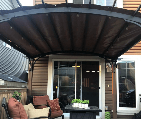 Black pergola tarp