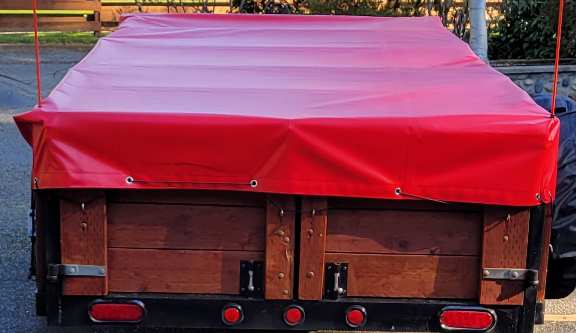 Red trailer tarp