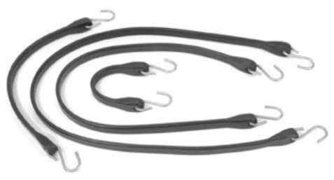 Load rated rubber tie down straps