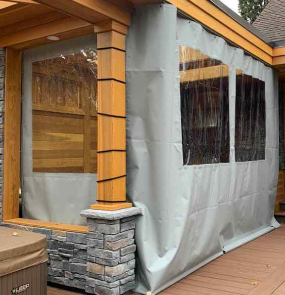 Tarps used to make a sun room