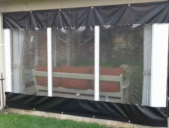Clear tarp with solid vinyl border