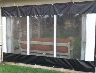 Porch with Rustproof Grommets 100/% UV /& Weather Resistant Patio Blackout Drapes for Dining Room Window COVERS /& ALL Outdoor Vinyl Curtain with Clear Tarp Panel 12 Oz 12 x 10, Coffee Gazebos for Pergola