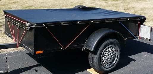 Utility trailer with 18 oz waterproof tarp