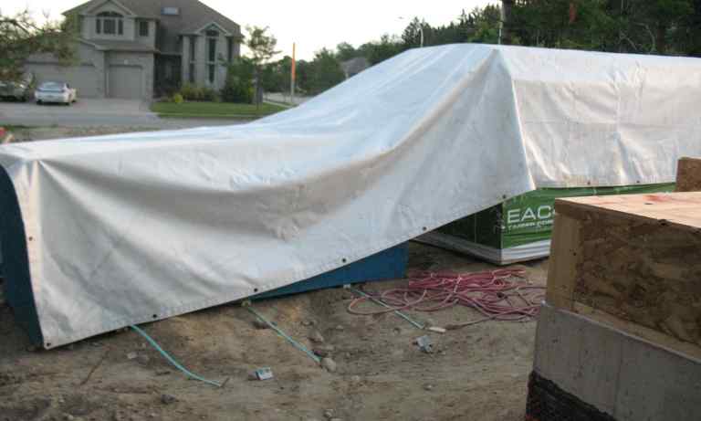 White vinyl tarp